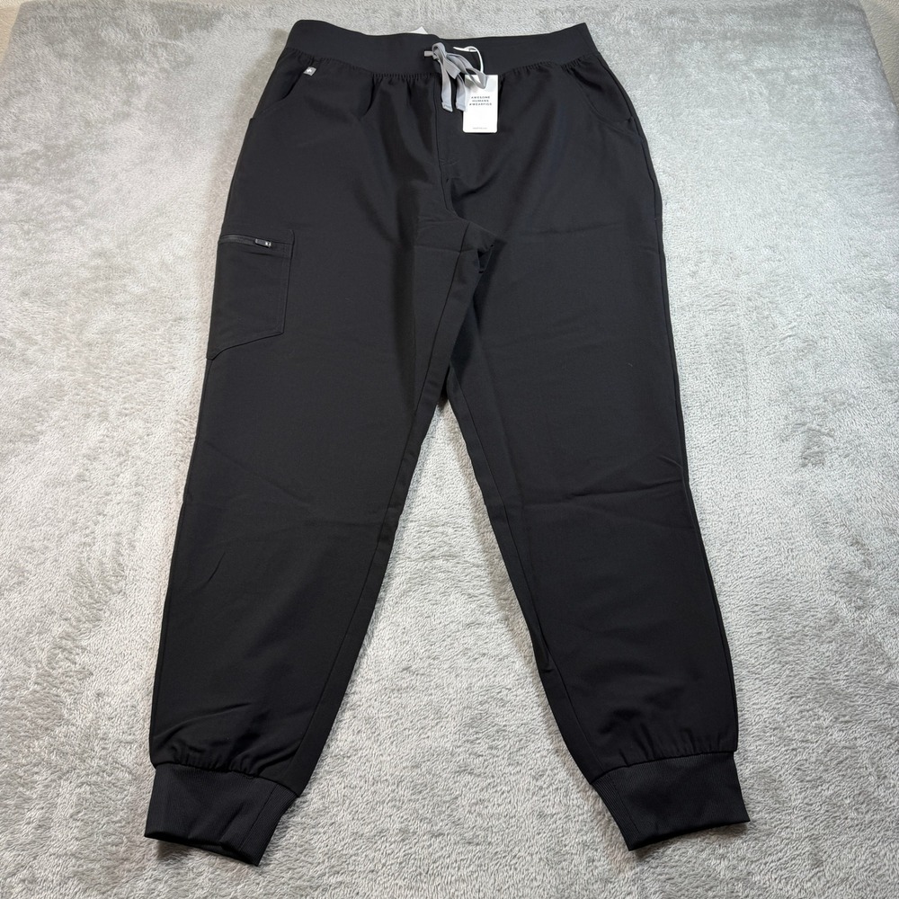 Figs High Waisted Zamora Scrub Pants Women XL Regular Black Jogger NWT